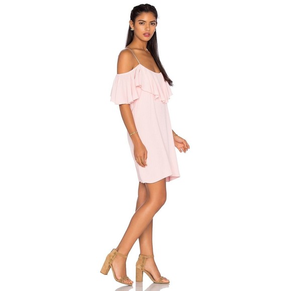 MISA Los Angeles Emil Off The Shoulder Mini Dress in Pink Blush - Picture 2 of 12